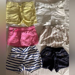 6 pairs of gently used girls shorts